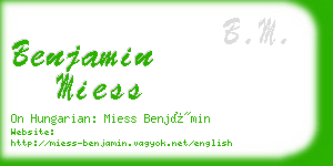 benjamin miess business card